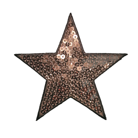 Pailletten applicatie - gouden ster - 8 cm